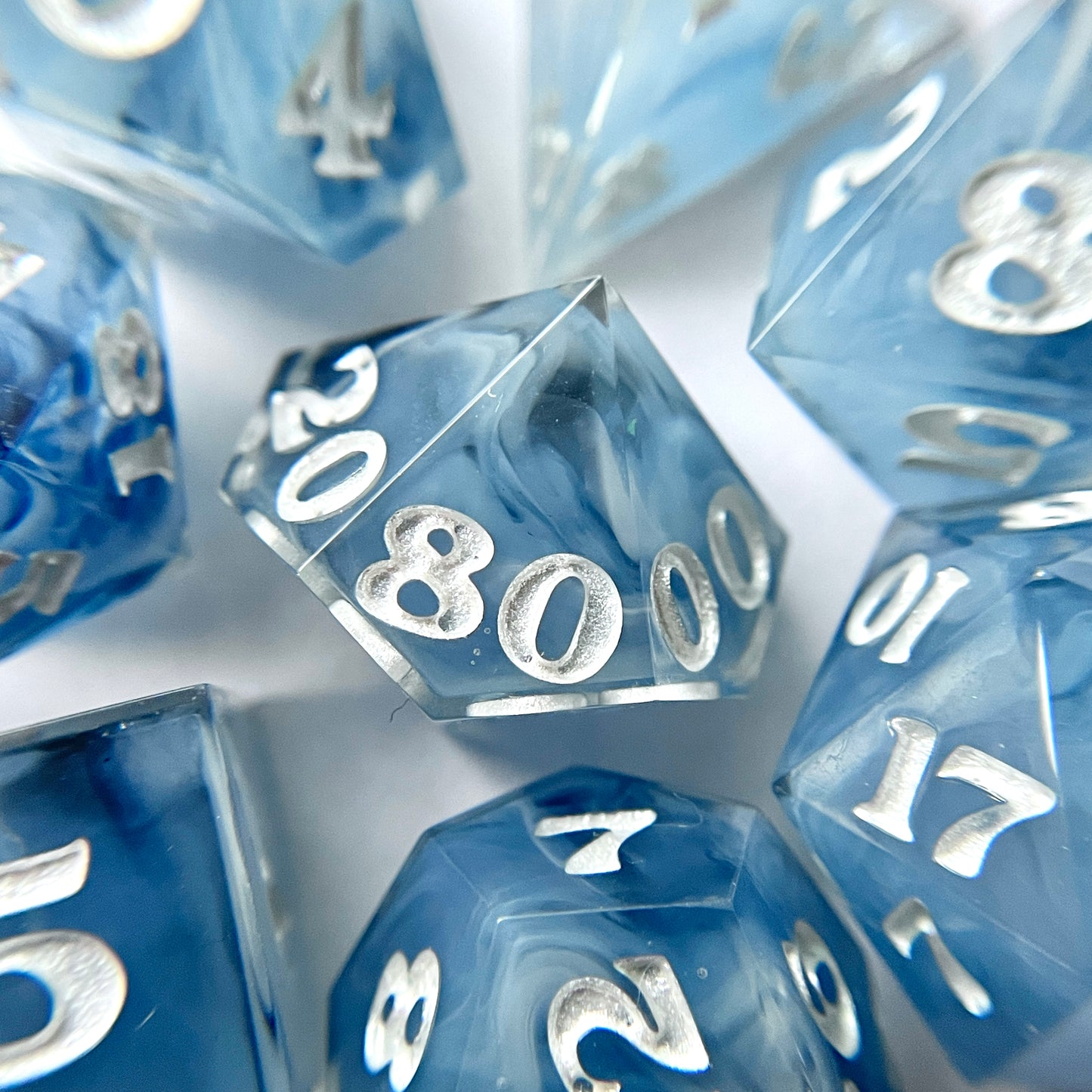 Blue Agate – 7-piece Polyhedral Dice Set