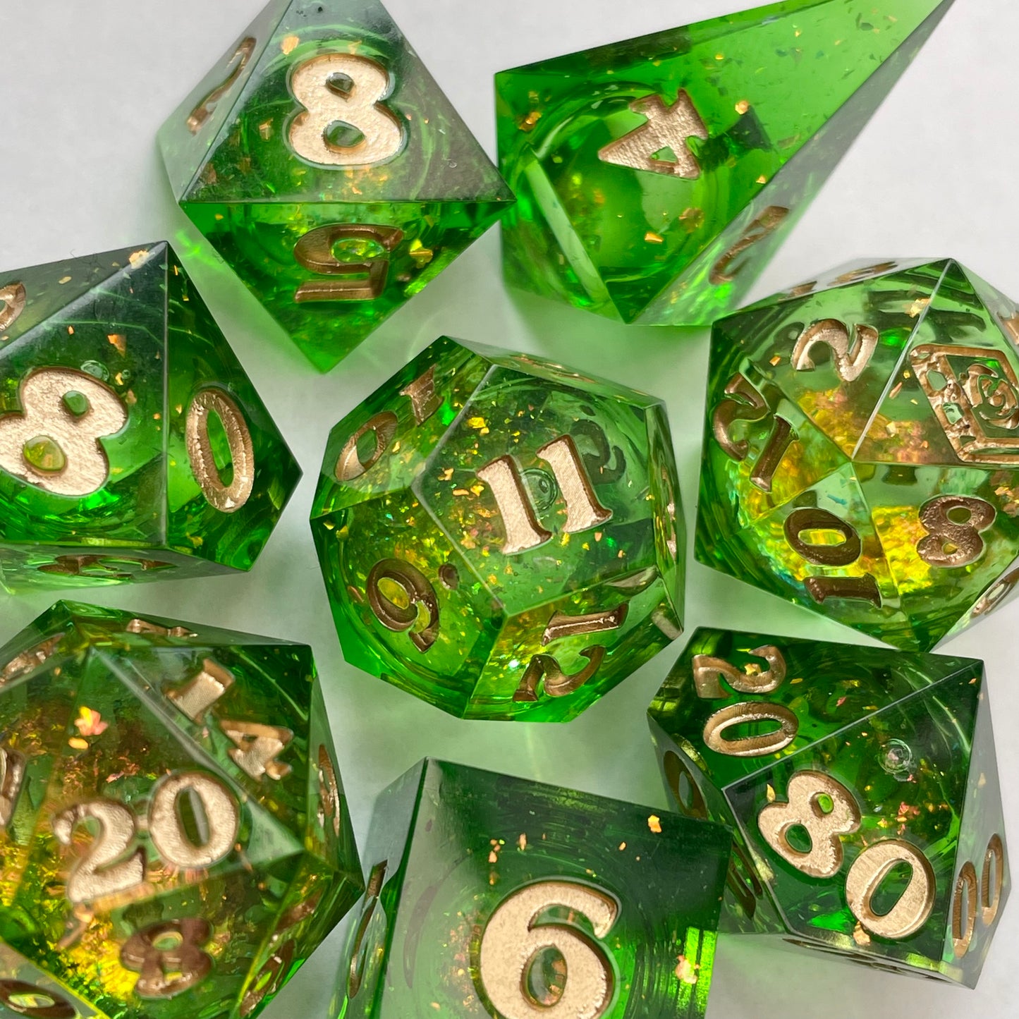 Poison Apple Liquid Core – 7-piece Polyhedral Dice Set