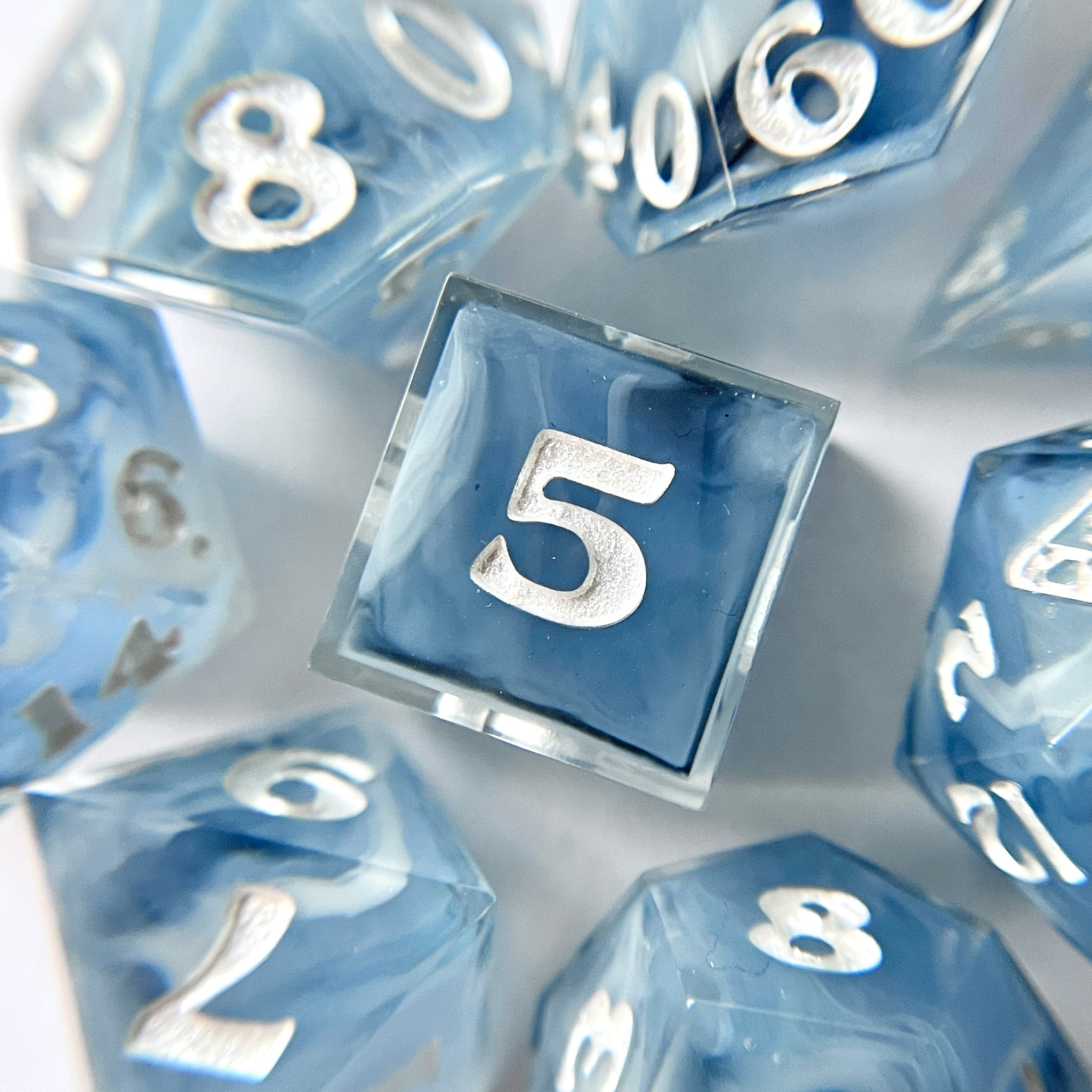 Blue Agate – 7-piece Polyhedral Dice Set