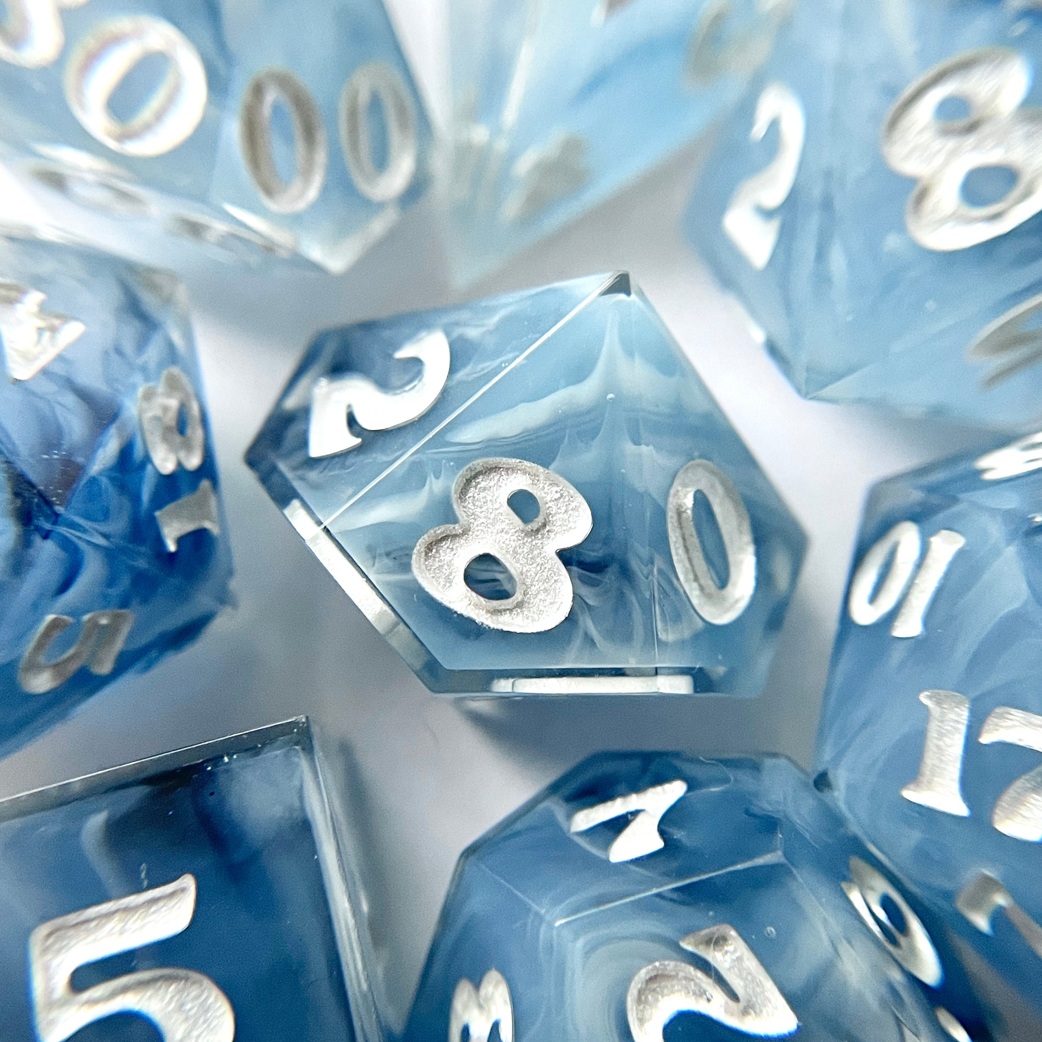 Blue Agate – 7-piece Polyhedral Dice Set