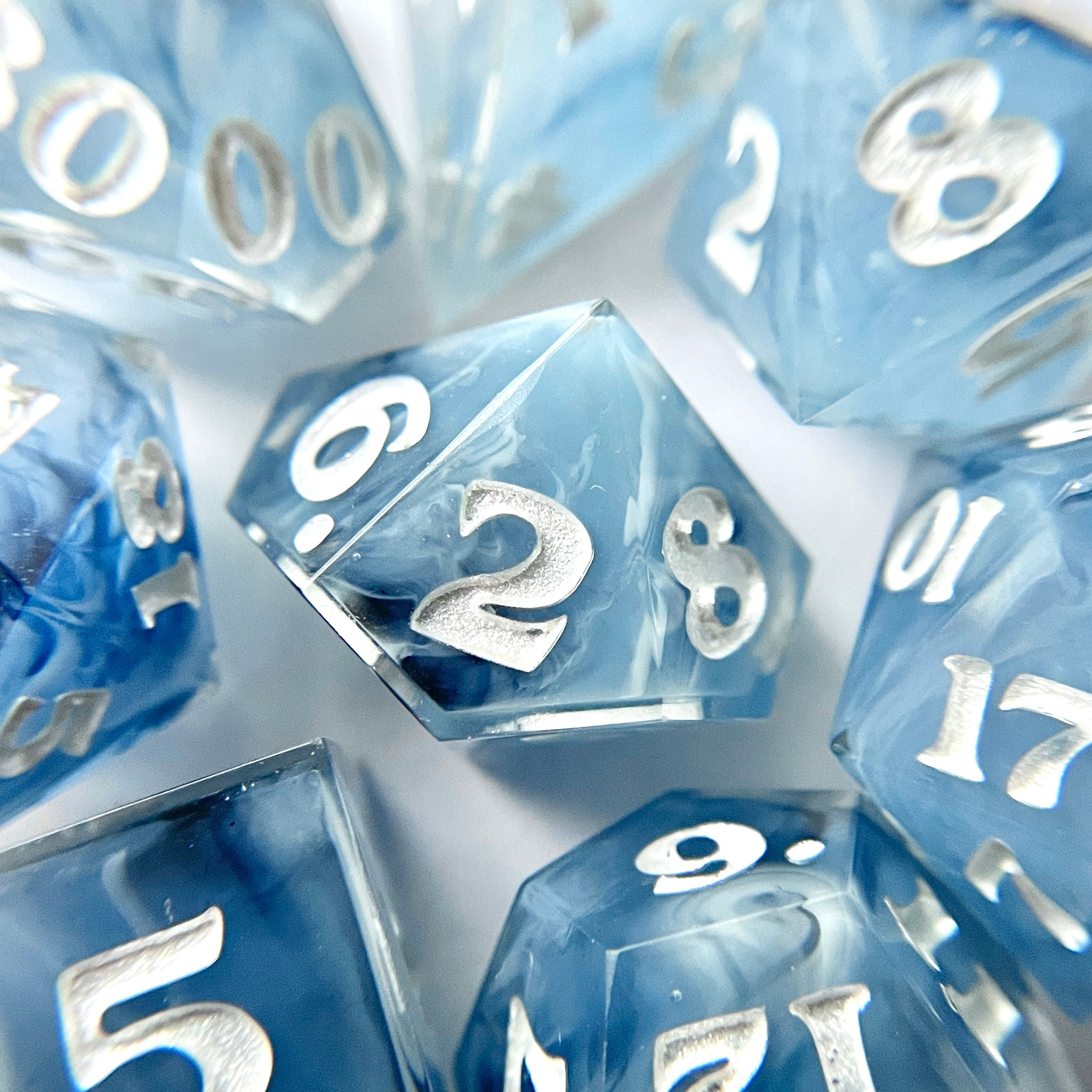 Blue Agate – 7-piece Polyhedral Dice Set