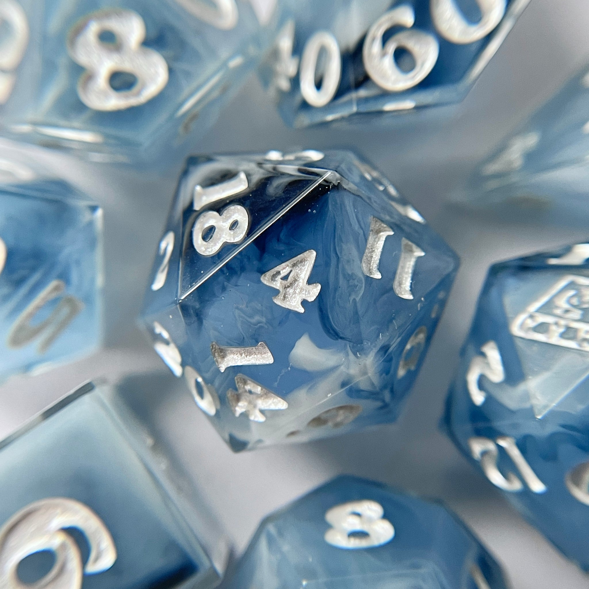 Blue Agate – 7-piece Polyhedral Dice Set