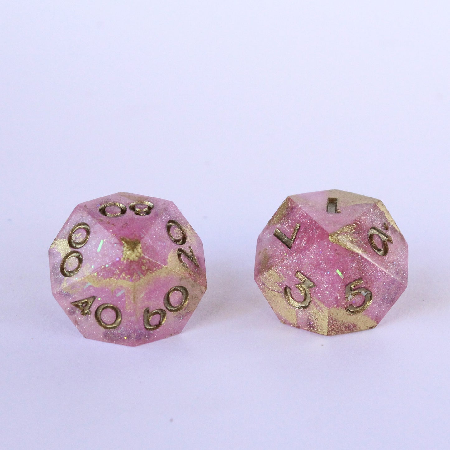 Augury in Bright Pink - 7-piece Polyhedral Dice Set