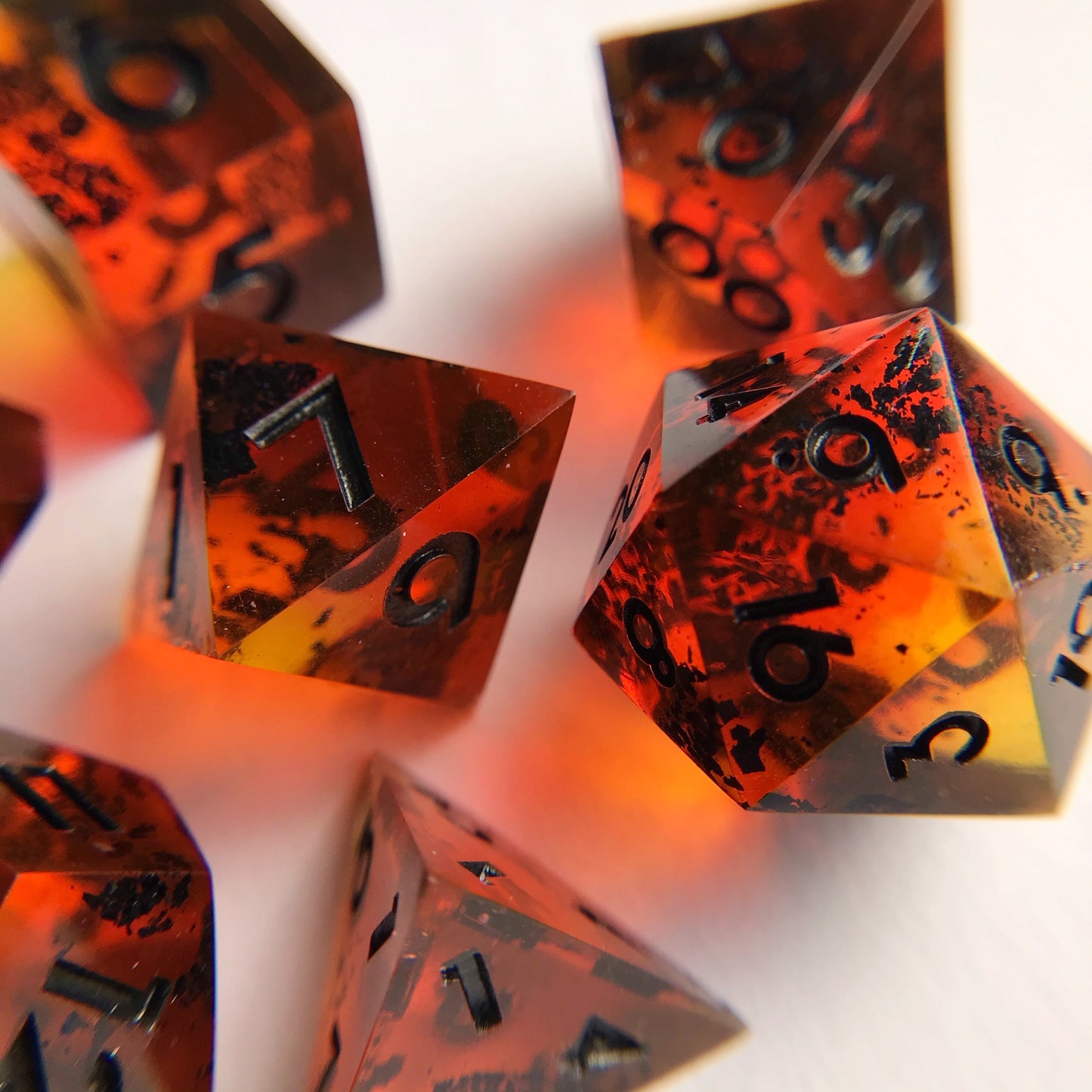Vesuvius “Bright Red” – 7-piece Polyhedral Dice Set