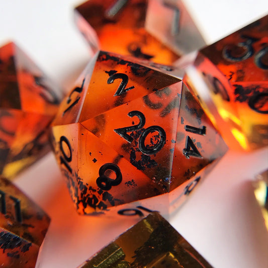 Vesuvius “Bright Red” – 7-piece Polyhedral Dice Set